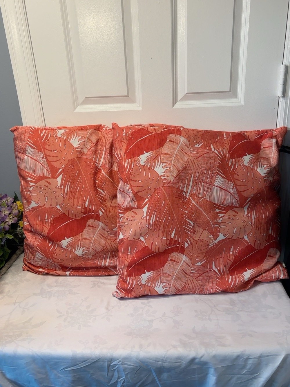 Rodeo Home Tropical Leaf Decorative Pillows 24” x 24” Set of 2
